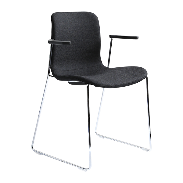 Acti chair, arms and chrome sled frame