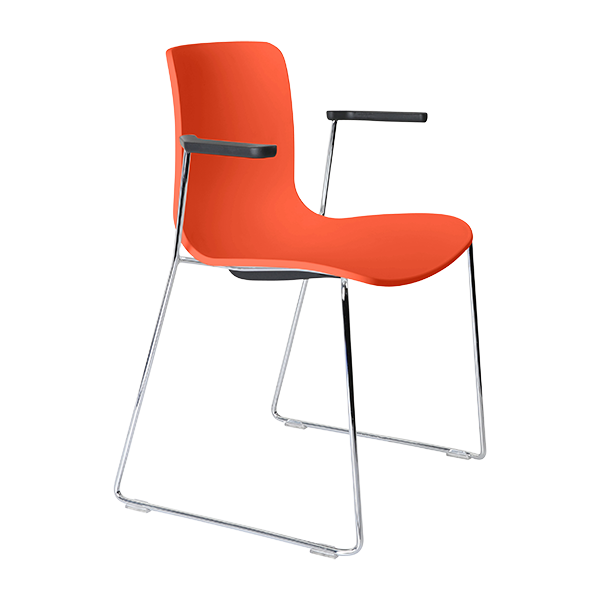 Acti chair, arms and chrome sled frame