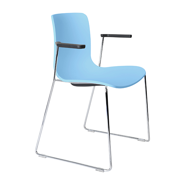 Acti chair, arms and chrome sled frame