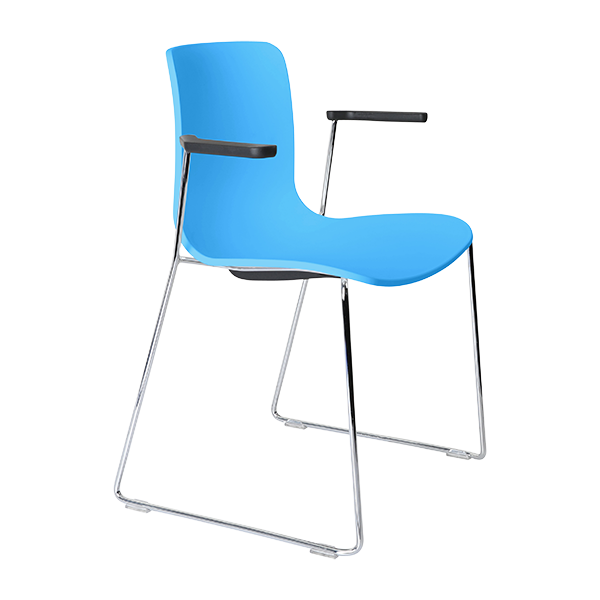 Acti chair, arms and chrome sled frame