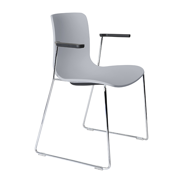 Acti chair, arms and chrome sled frame