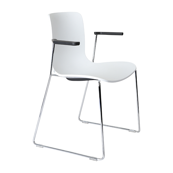 Acti chair, arms and chrome sled frame