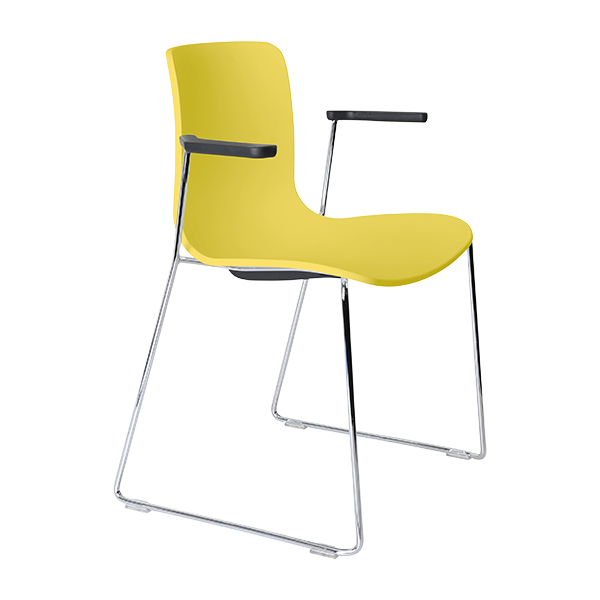 Acti chair, arms and chrome sled frame
