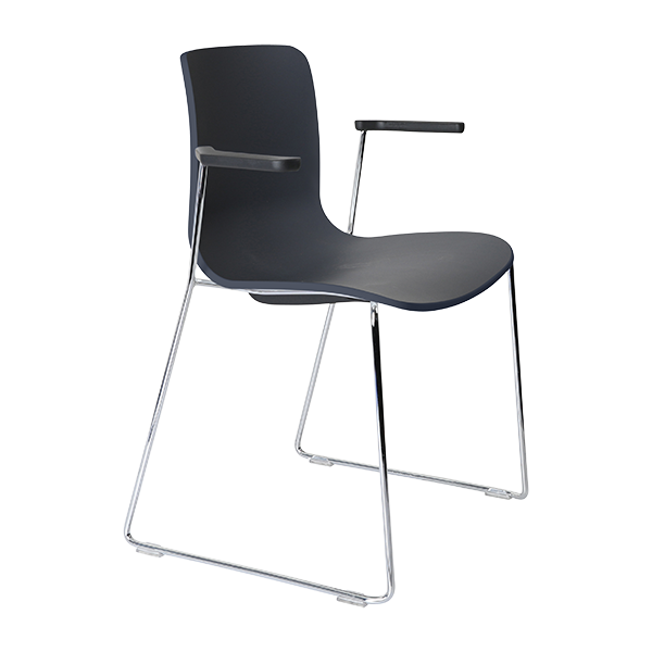 Acti chair, arms and chrome sled frame