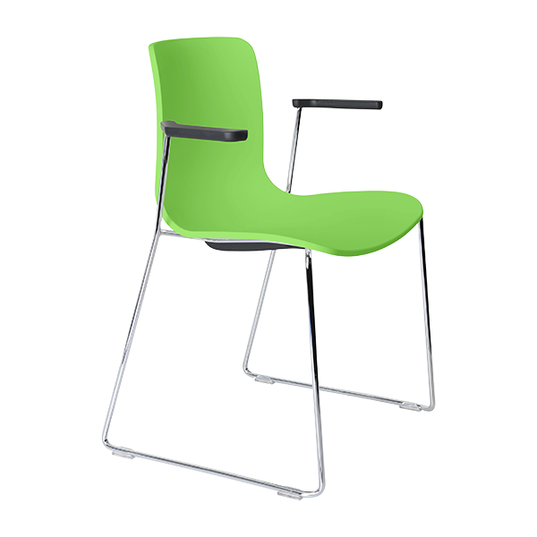 Acti chair, arms and chrome sled frame