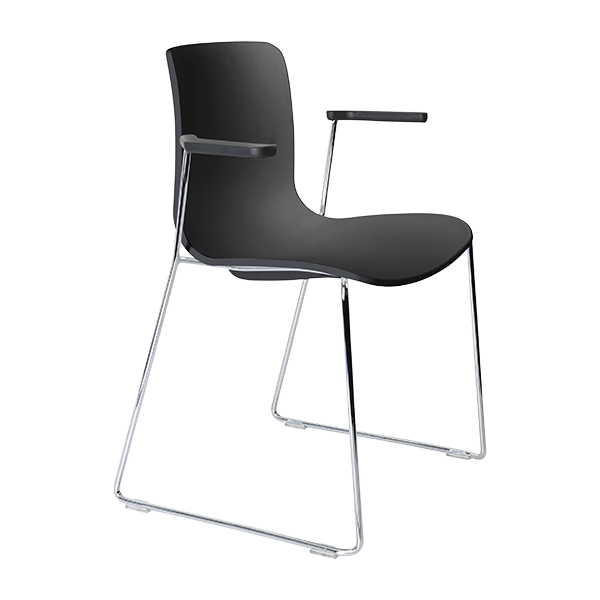 Acti chair, arms and chrome sled frame