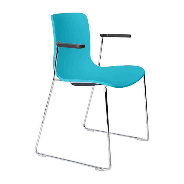 Acti chair, arms and chrome sled frame