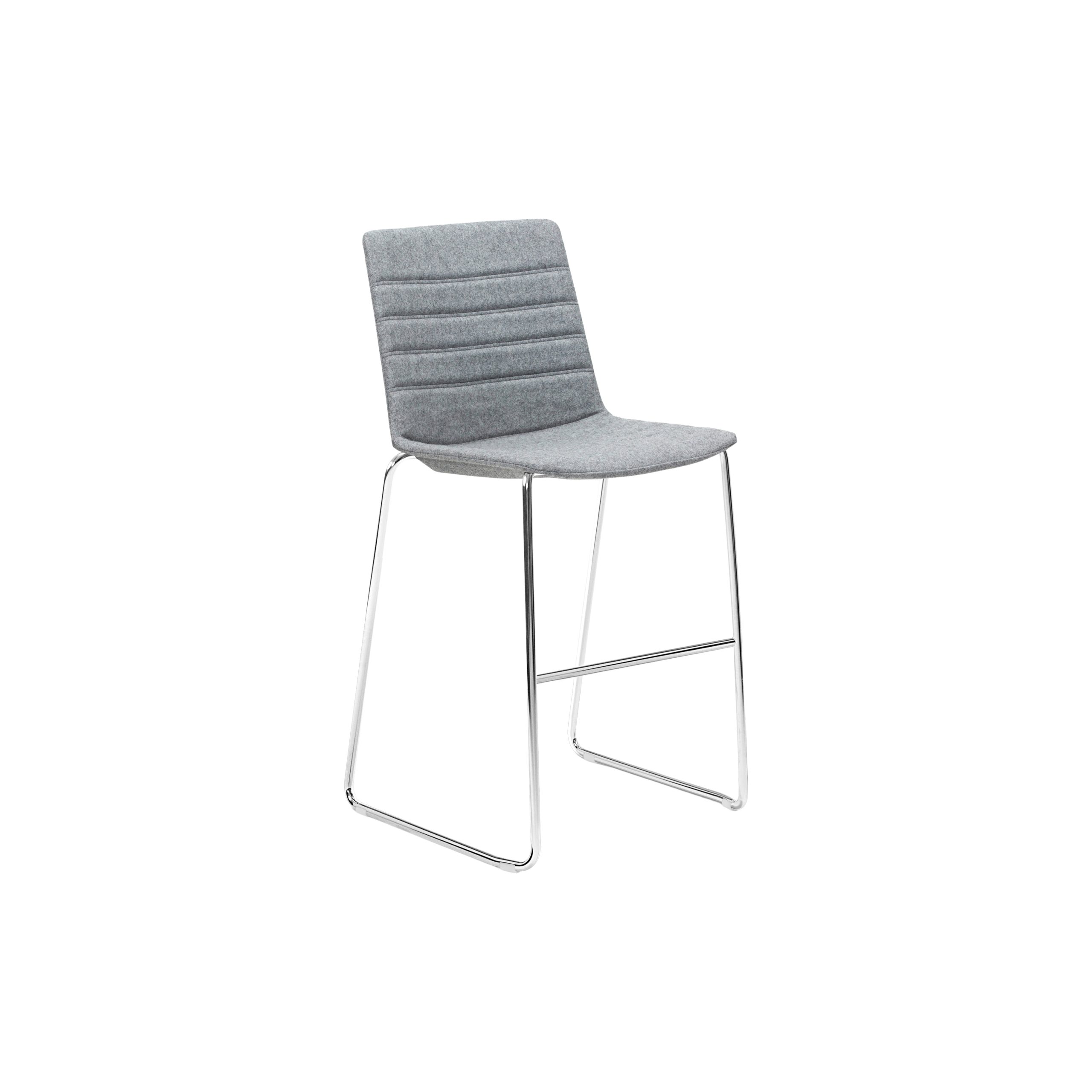 Jubel Stool 66 Chrome Sled Upholstered Feature Stitch Detail