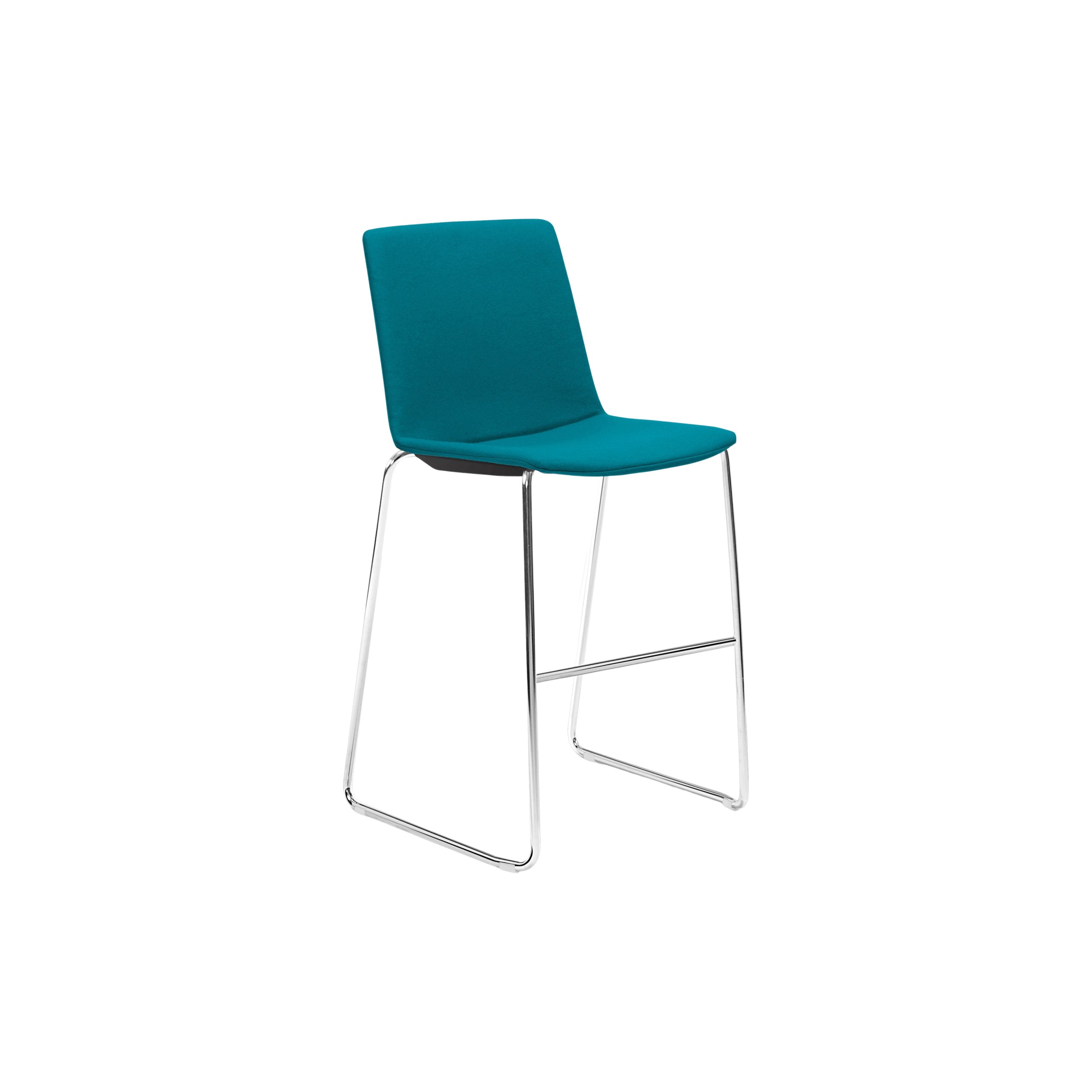 Jubel Stool 66 Chrome Sled Upholstered