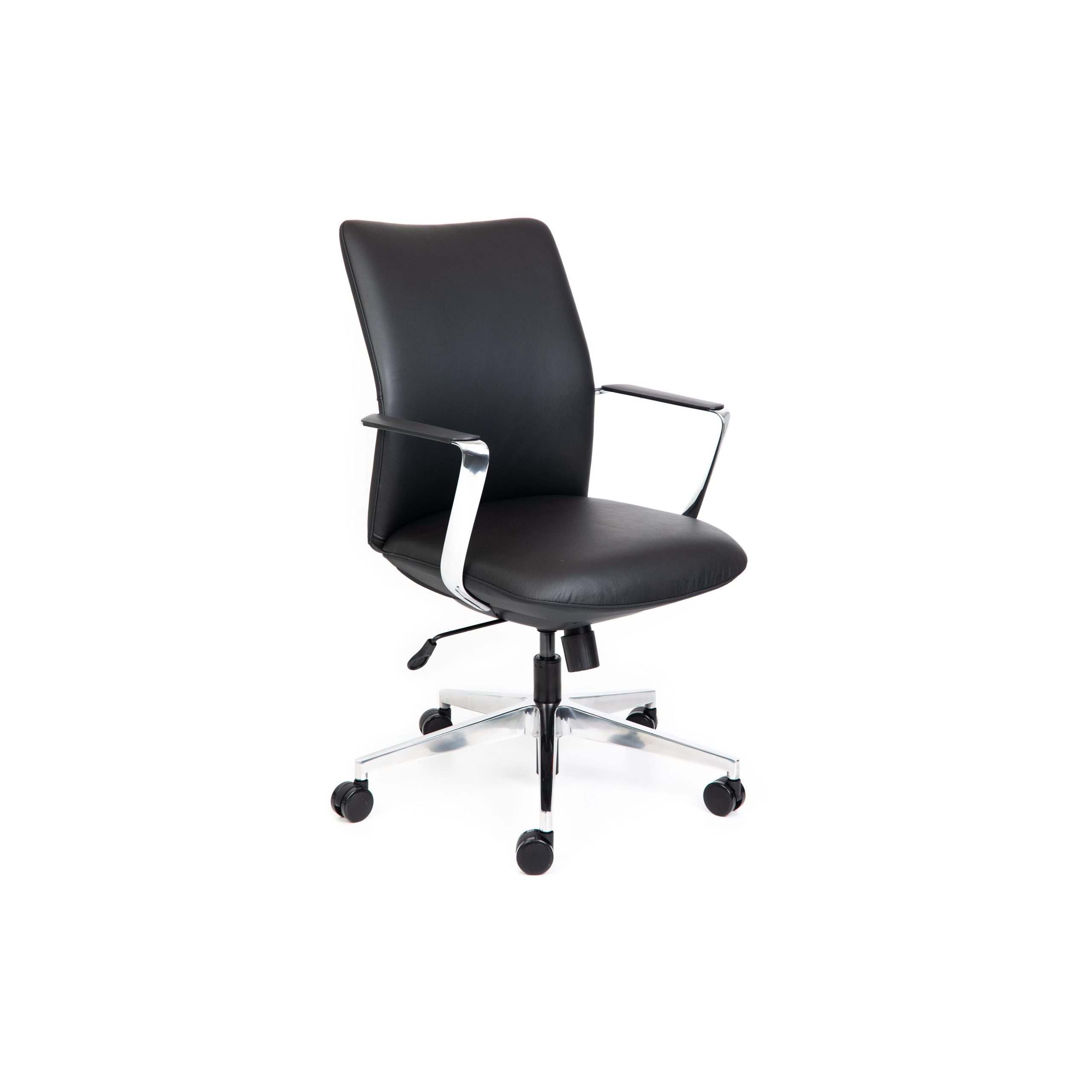 Director Mid Back Black leather