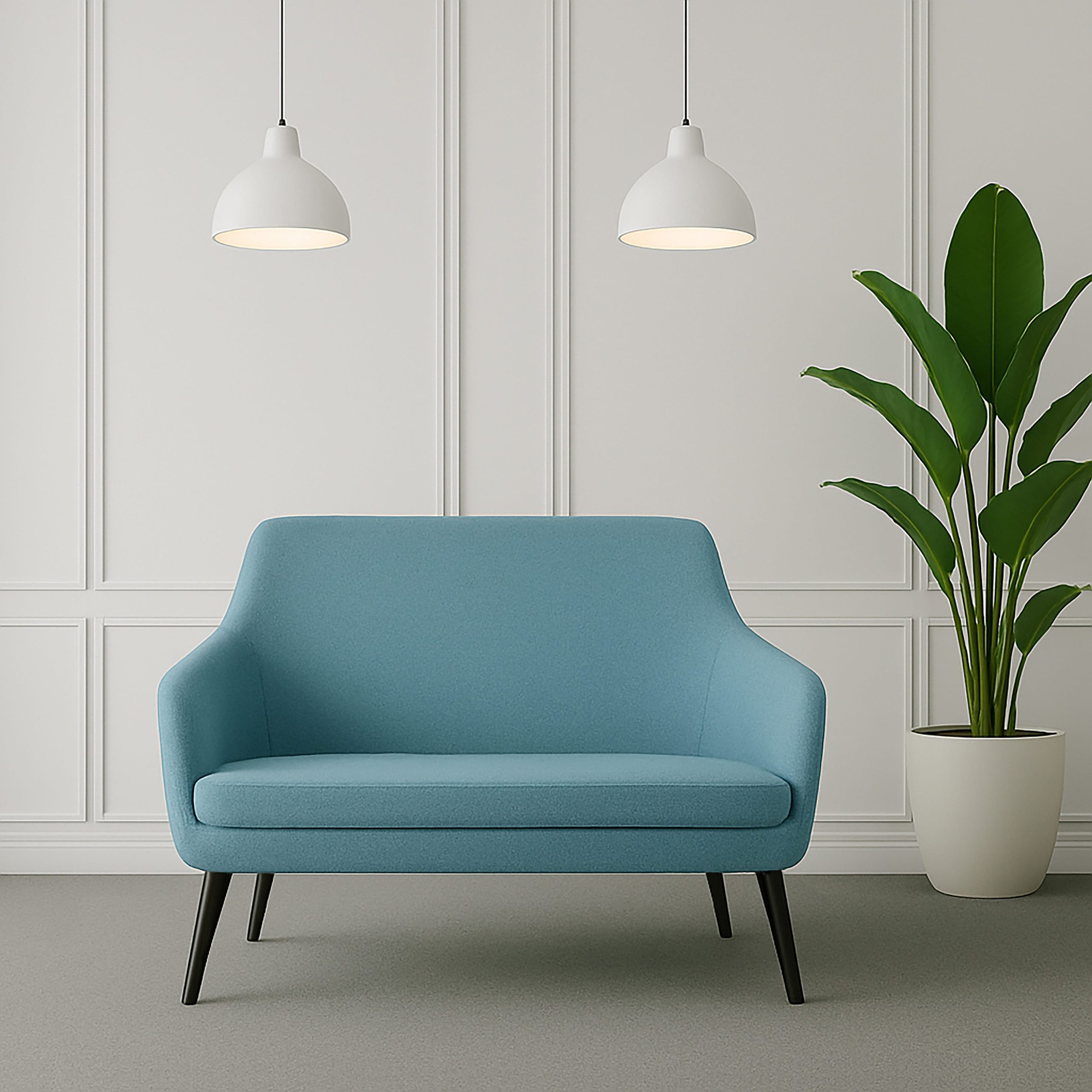 Annette 2 Seater Lounge Timber Black