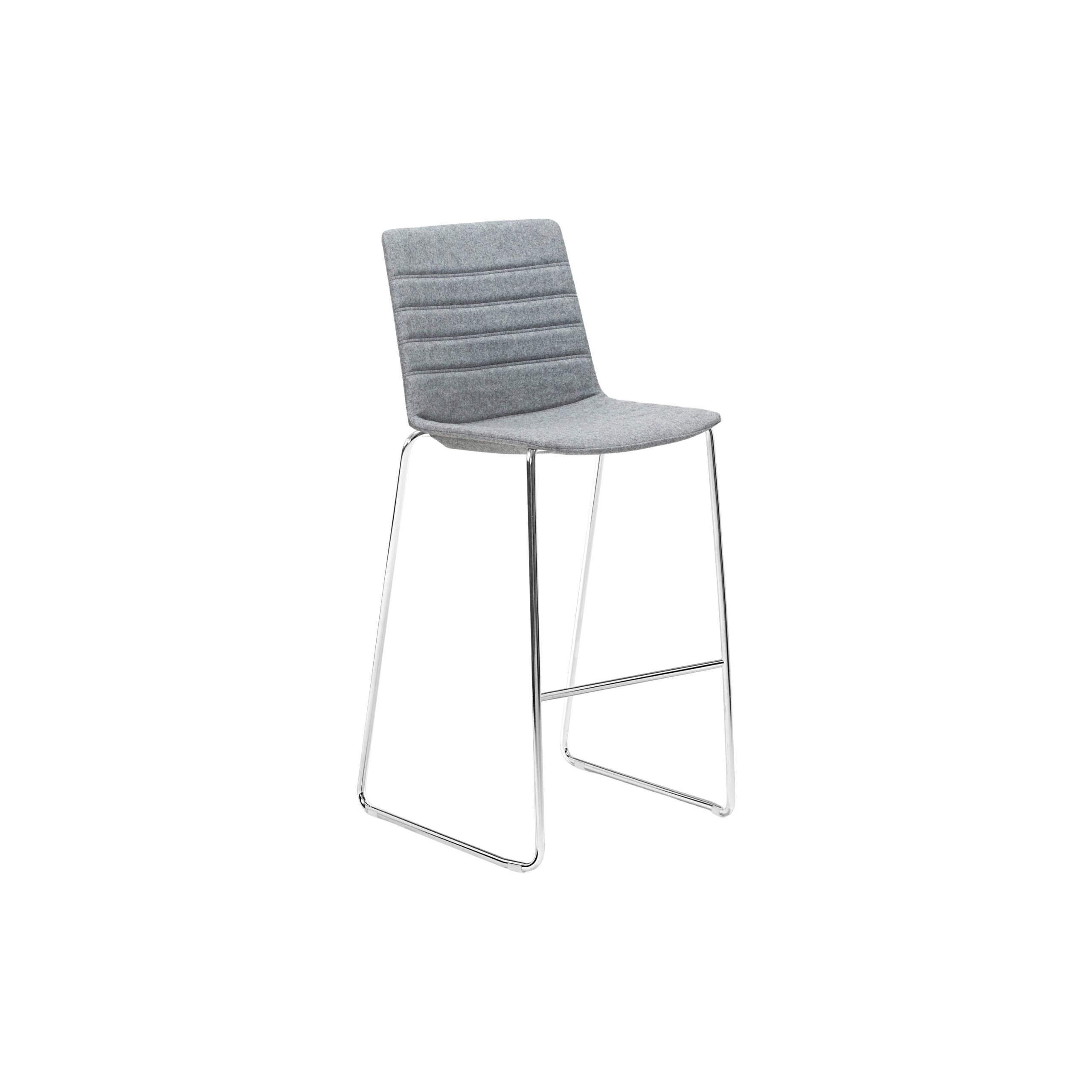 Jubel Stool 76 Chrome Sled Upholstered Feature Stitch Detail