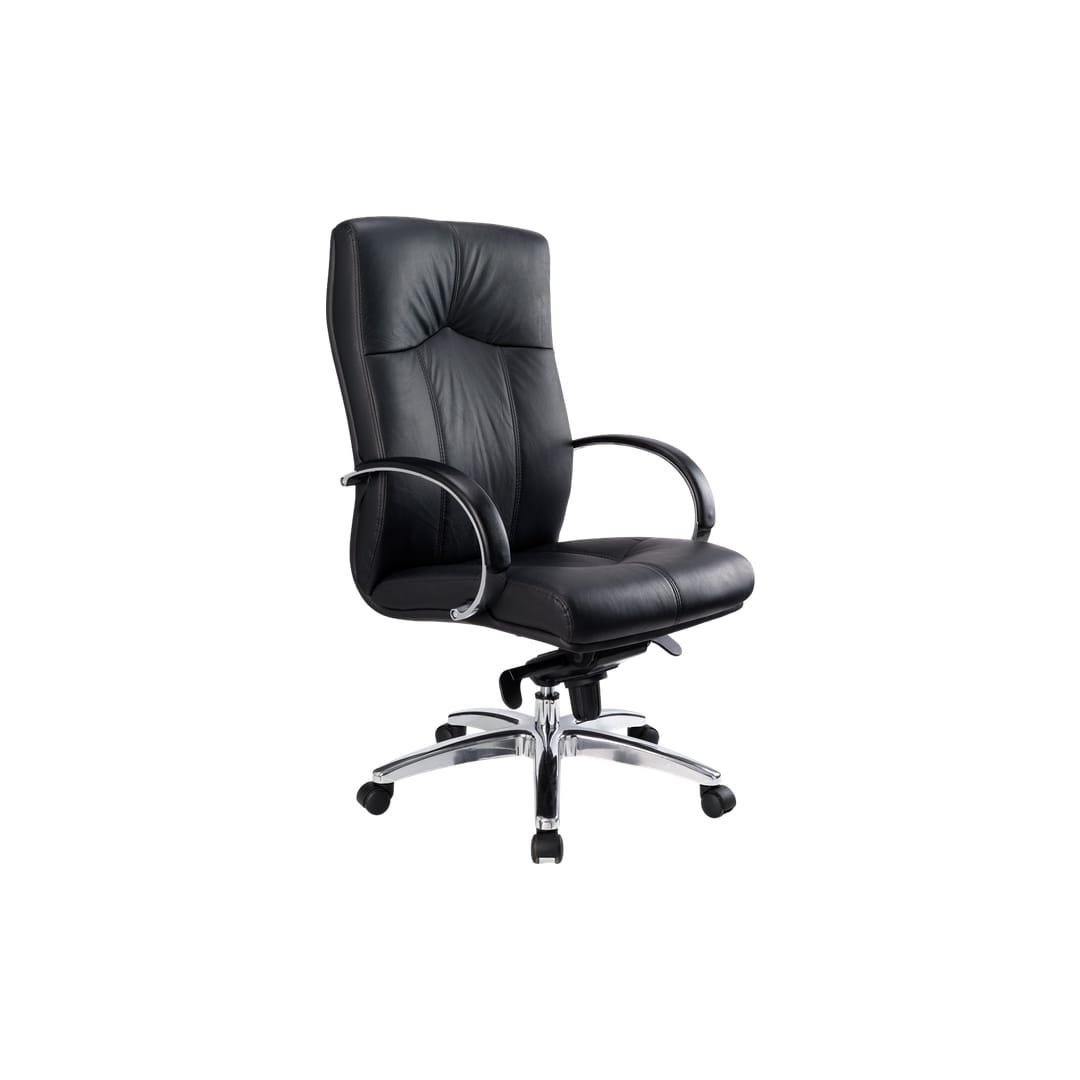 GM High Back Black Leather