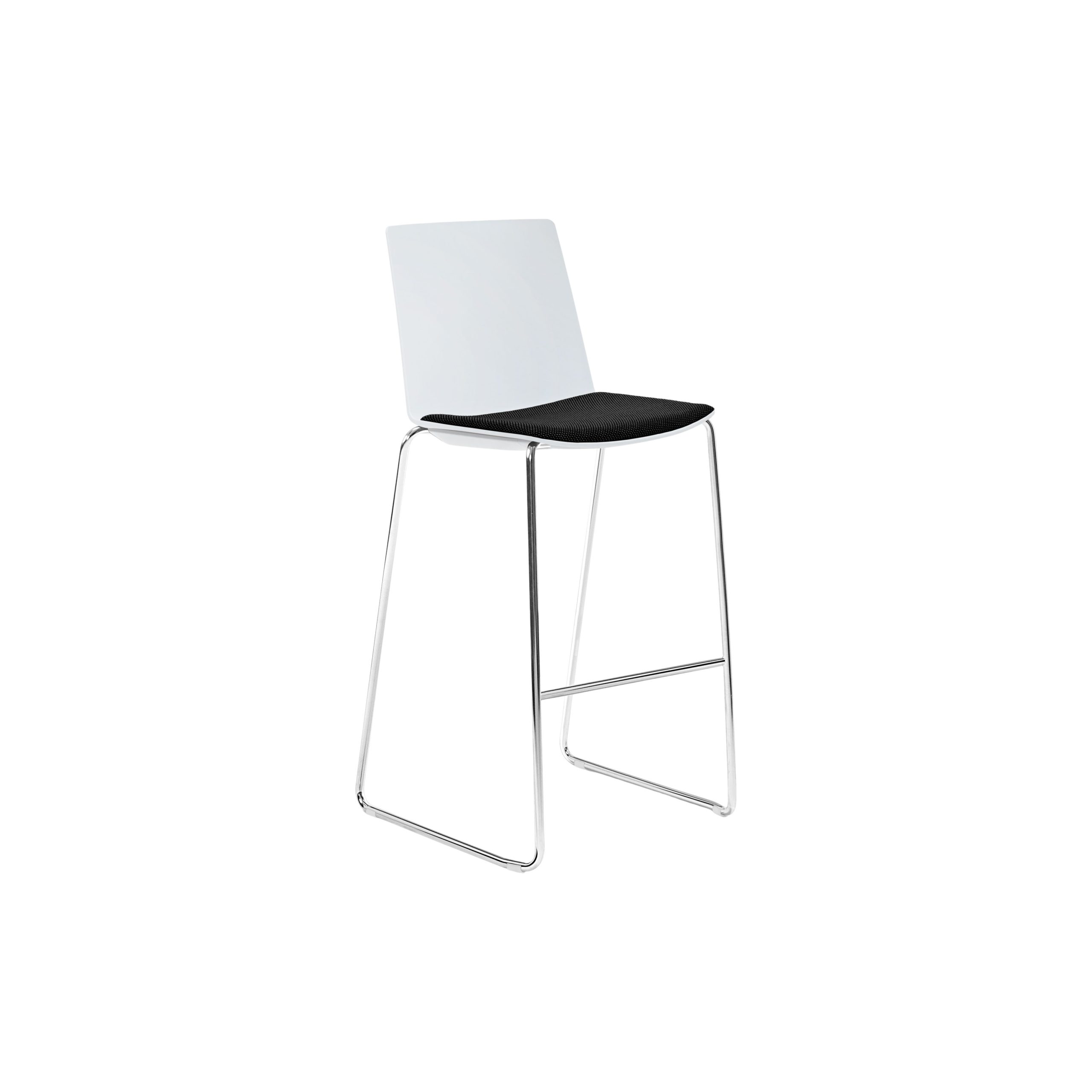 Jubel Stool 76 Chrome Sled White Shell Seat Pad
