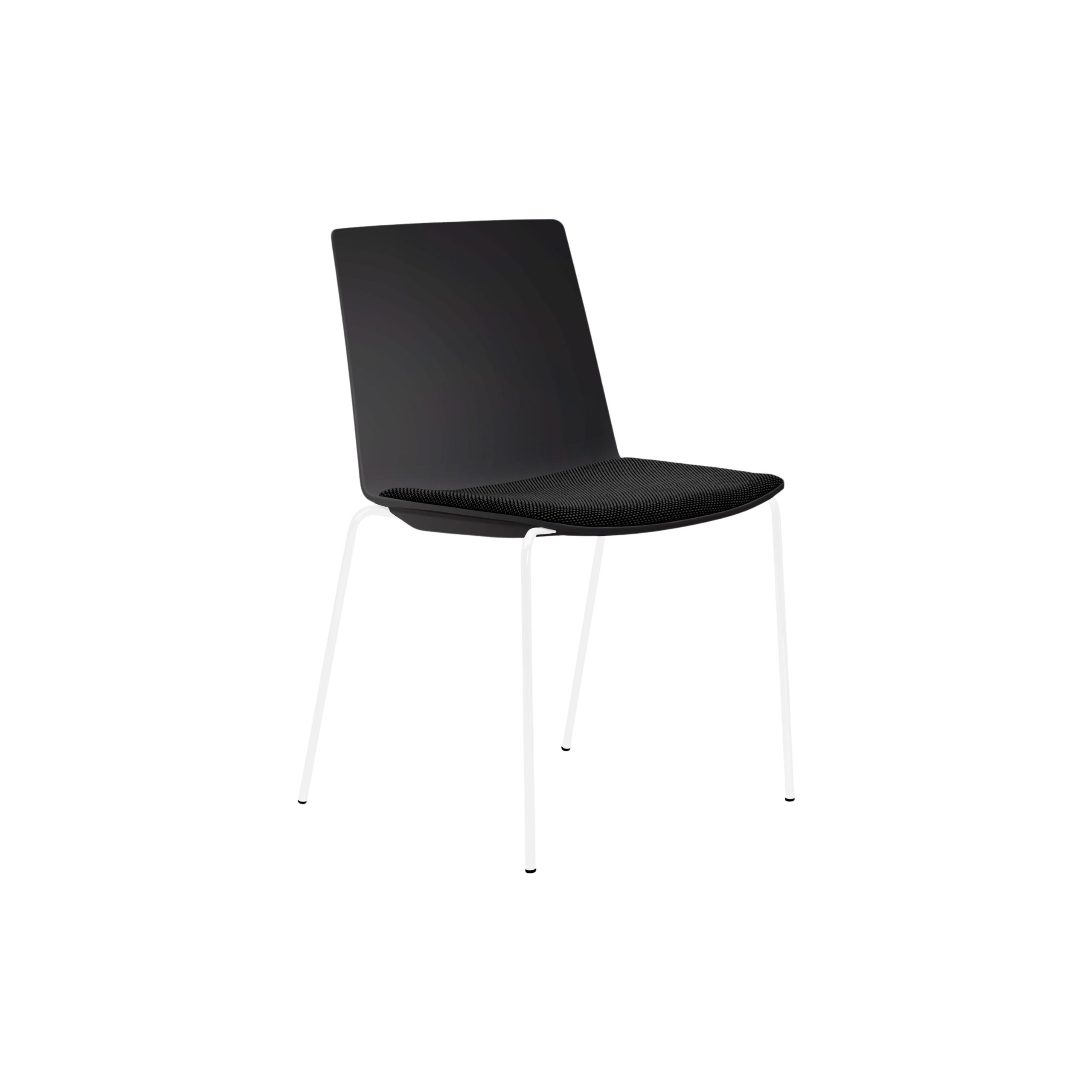 Jubel 4-Leg White Frame Black Shell Seat Pad