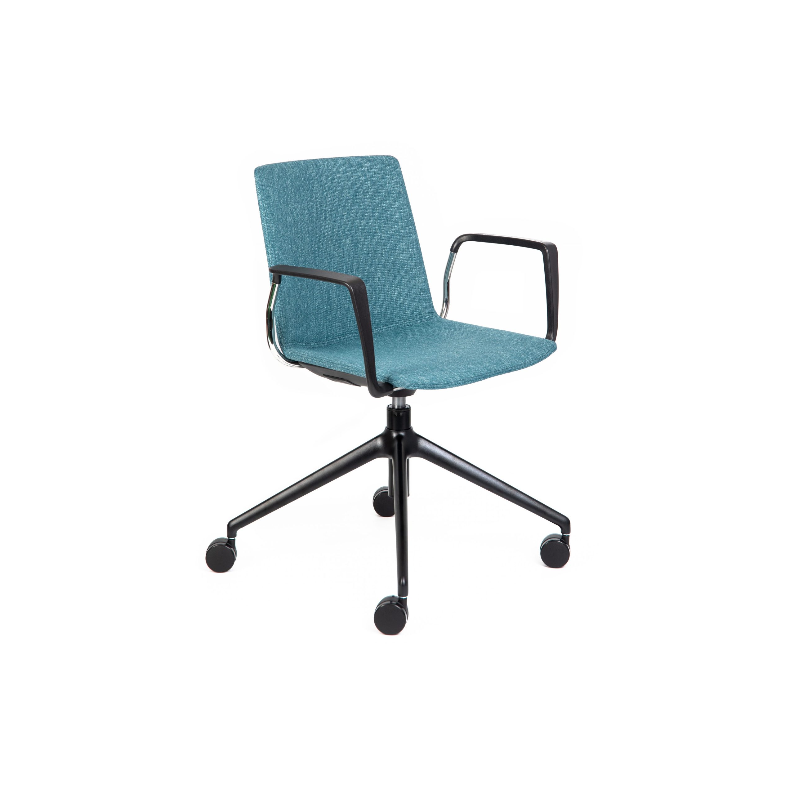 Jubel Castors Italian-4 Black Upholstered Arms