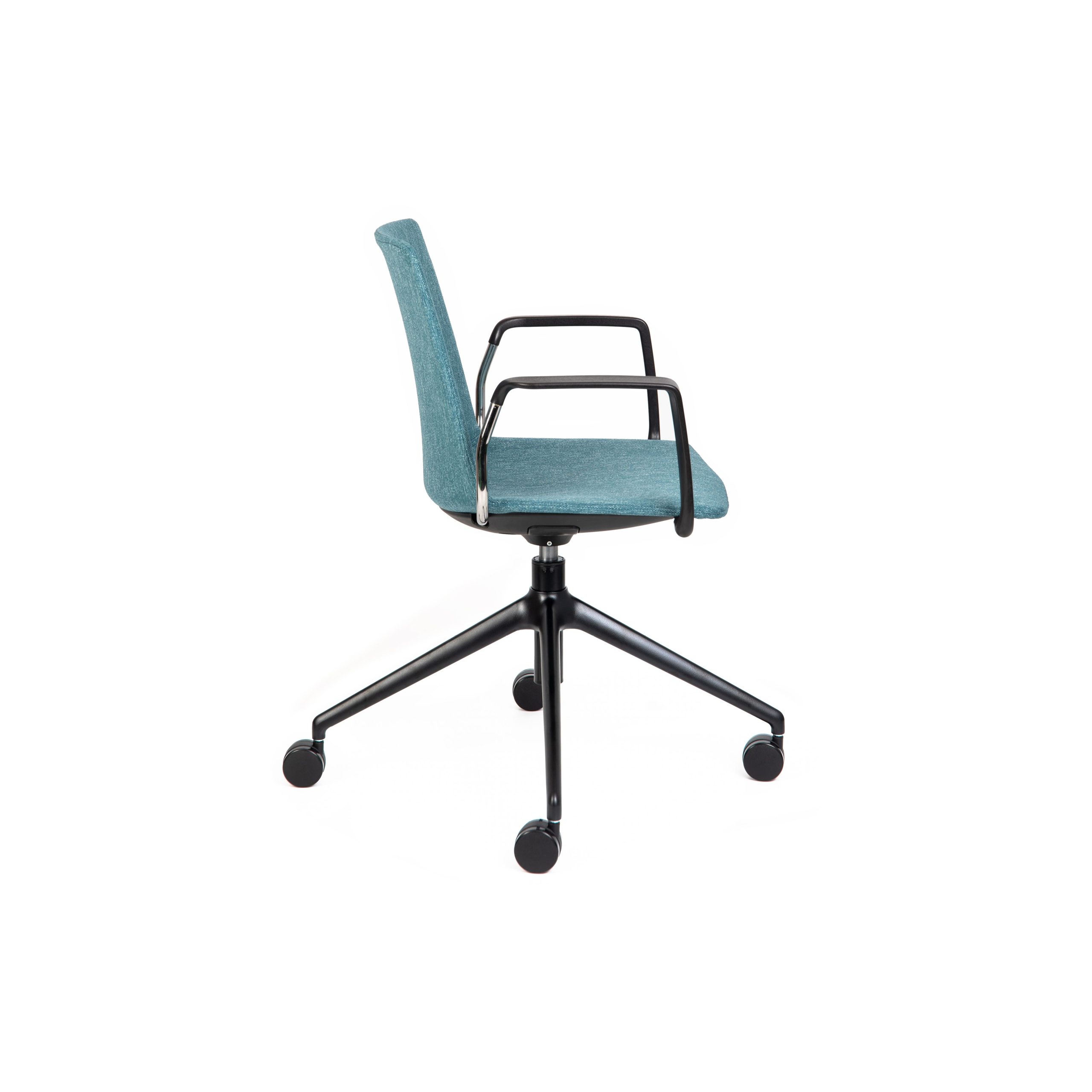 Jubel Castors Italian-4 Black Upholstered Arms