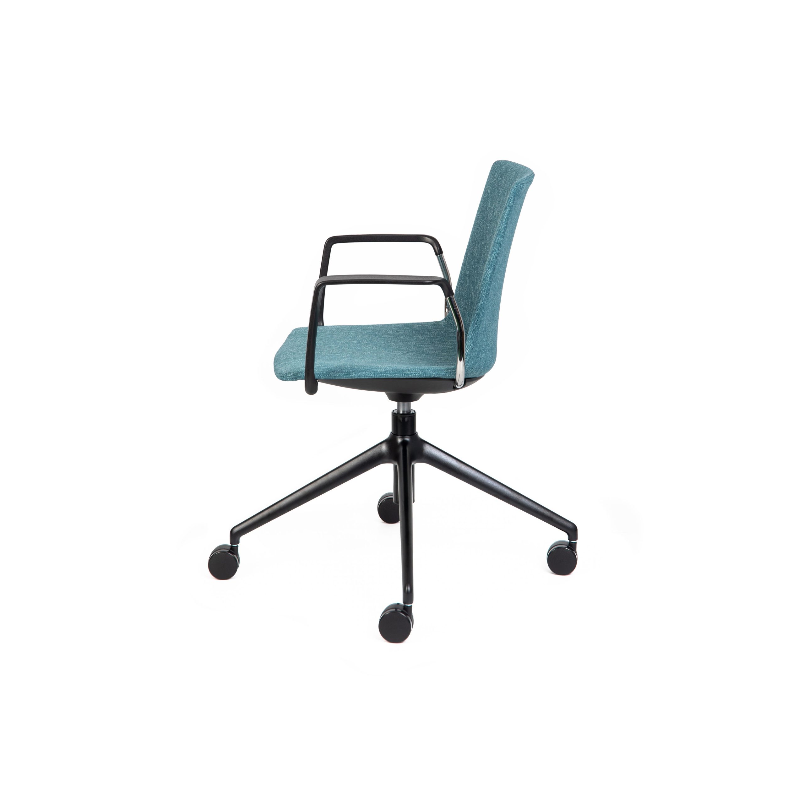 Jubel Castors Italian-4 Black Upholstered Arms