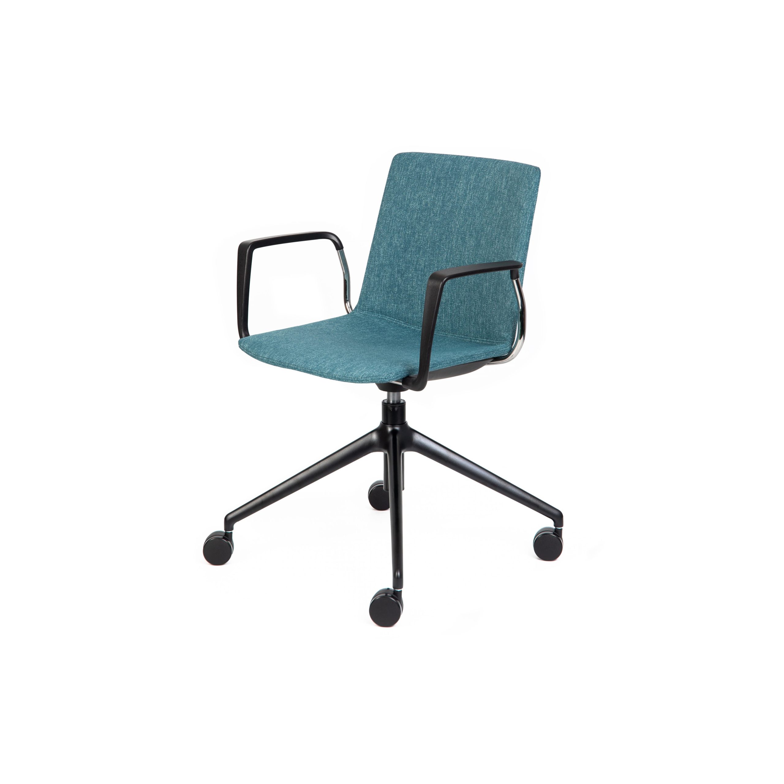 Jubel Castors Italian-4 Black Upholstered Arms