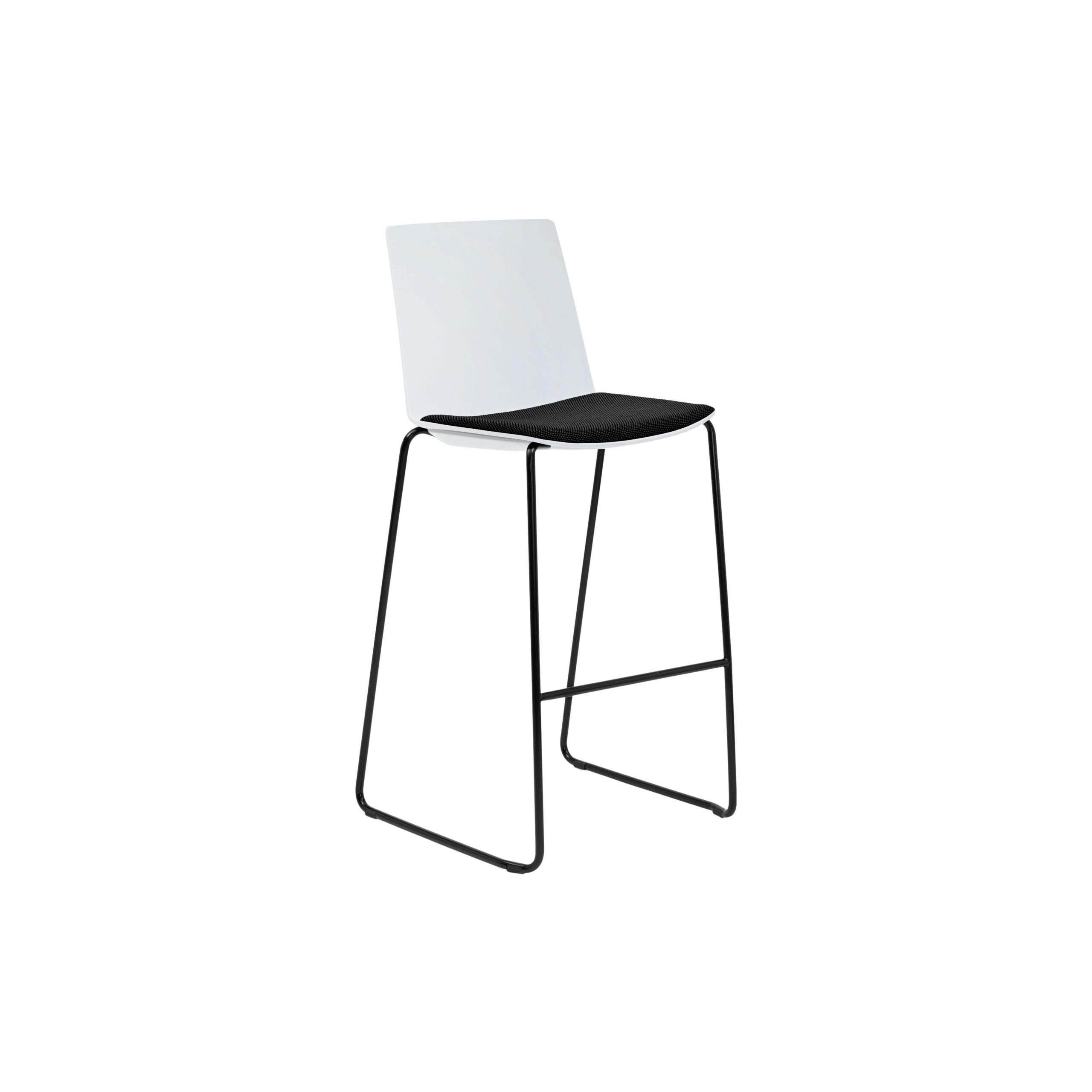 Jubel Stool 76 Black Sled White Shell Seat Pad